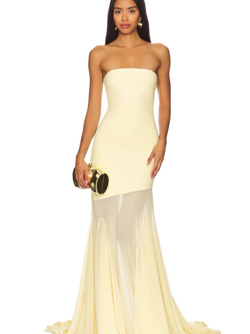 Strapless Cream Maxi Mermaid Evening Gown